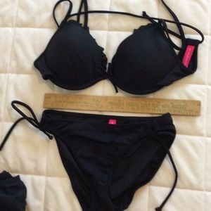 Victoria’s Secret Black Bikini with sweet details.  Size S